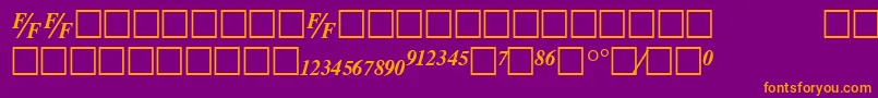 TmsfbBolditalic Font – Orange Fonts on Purple Background