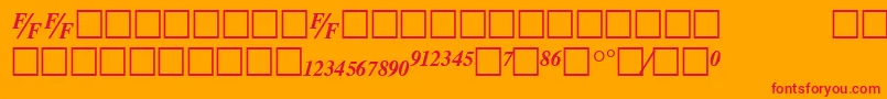 TmsfbBolditalic Font – Red Fonts on Orange Background