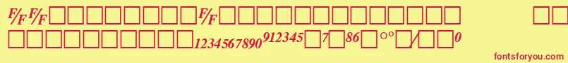 TmsfbBolditalic Font – Red Fonts on Yellow Background