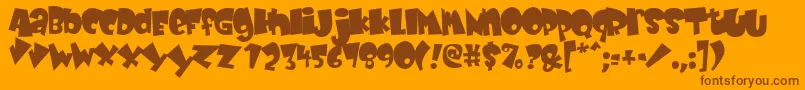 BabyKruffy Font – Brown Fonts on Orange Background