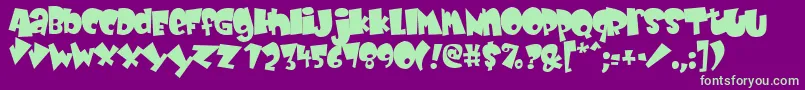 BabyKruffy Font – Green Fonts on Purple Background