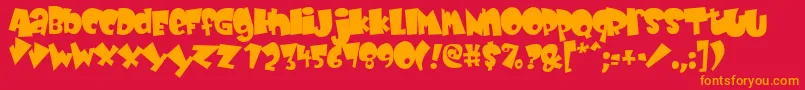 BabyKruffy Font – Orange Fonts on Red Background