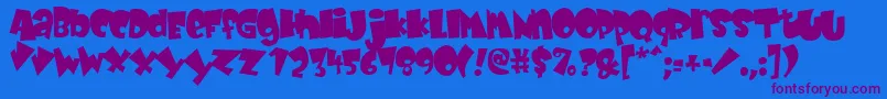 BabyKruffy Font – Purple Fonts on Blue Background