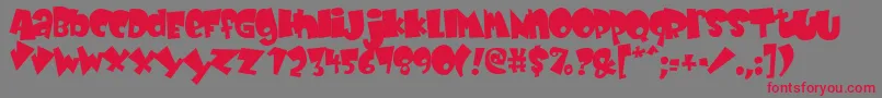 BabyKruffy-Schriftart – Rote Schriften auf grauem Hintergrund
