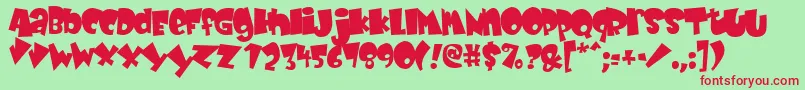 BabyKruffy Font – Red Fonts on Green Background