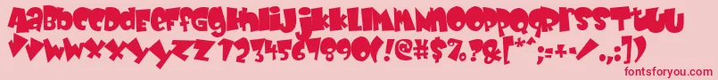 BabyKruffy Font – Red Fonts on Pink Background