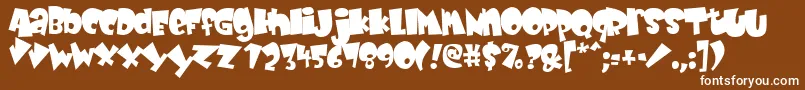フォントBabyKruffy – 茶色の背景に白い文字