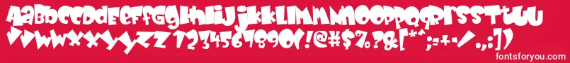 BabyKruffy Font – White Fonts on Red Background