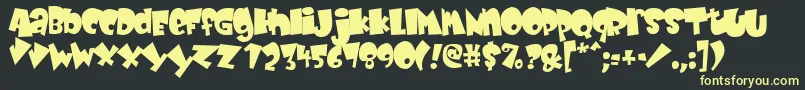 BabyKruffy Font – Yellow Fonts on Black Background