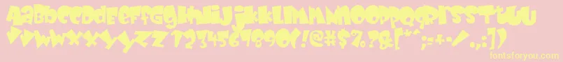 BabyKruffy Font – Yellow Fonts on Pink Background
