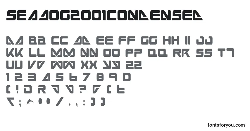 A fonte SeaDog2001Condensed – alfabeto, números, caracteres especiais