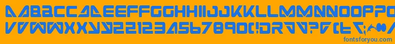 フォントSeaDog2001Condensed – オレンジの背景に青い文字