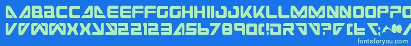 SeaDog2001Condensed Font – Green Fonts on Blue Background