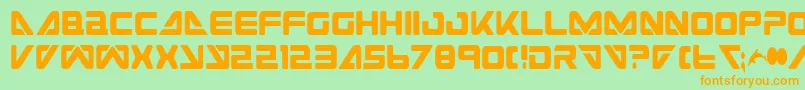 SeaDog2001Condensed Font – Orange Fonts on Green Background