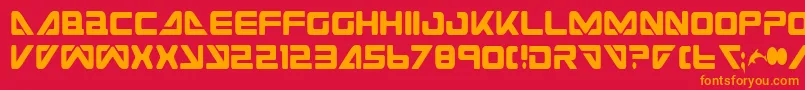 SeaDog2001Condensed Font – Orange Fonts on Red Background