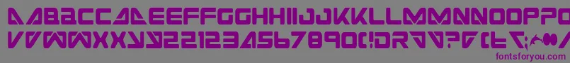フォントSeaDog2001Condensed – 紫色のフォント、灰色の背景