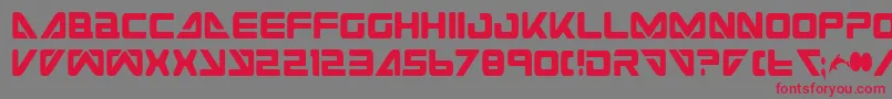 フォントSeaDog2001Condensed – 赤い文字の灰色の背景