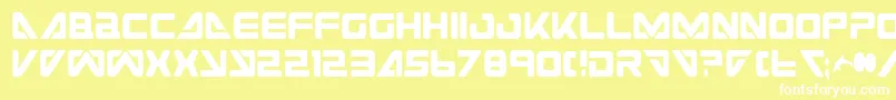 フォントSeaDog2001Condensed – 黄色い背景に白い文字