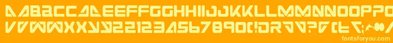 SeaDog2001Condensed-Schriftart – Gelbe Schriften auf orangefarbenem Hintergrund
