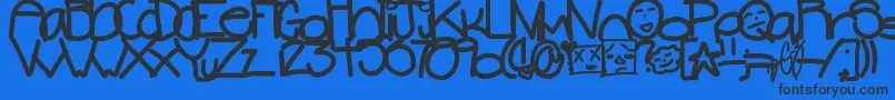 Systamatic-Schriftart – Schwarze Schriften auf blauem Hintergrund