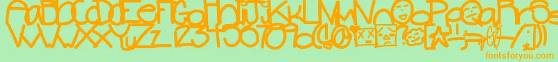 Systamatic Font – Orange Fonts on Green Background