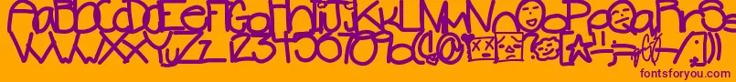 Systamatic Font – Purple Fonts on Orange Background