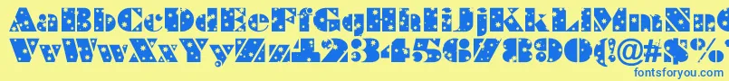 ABraggastars Font – Blue Fonts on Yellow Background