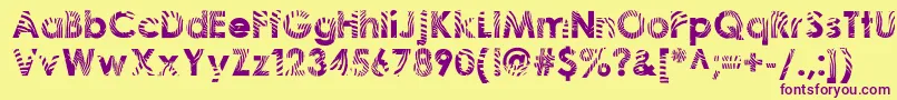 Zeebraa Font – Purple Fonts on Yellow Background