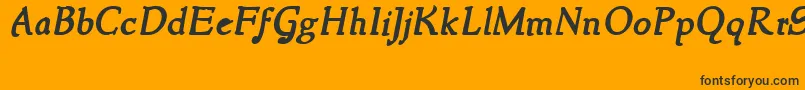 Шрифт NewstyleBoldItalic – чёрные шрифты на оранжевом фоне