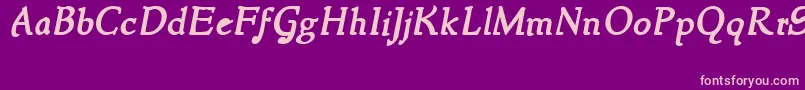 Czcionka NewstyleBoldItalic – różowe czcionki na fioletowym tle
