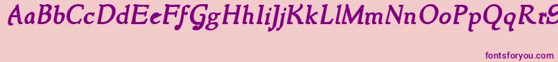 Czcionka NewstyleBoldItalic – fioletowe czcionki na różowym tle