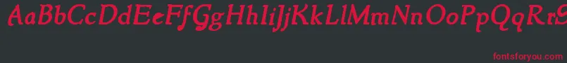 NewstyleBoldItalic Font – Red Fonts on Black Background