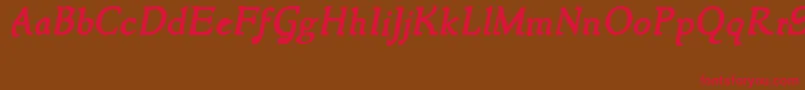 NewstyleBoldItalic Font – Red Fonts on Brown Background