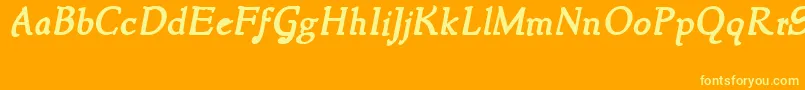 Lisätietoja NewstyleBoldItalic-fontista NewstyleBoldItalic-fontti – keltaiset fontit oranssilla taustalla