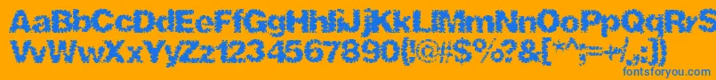 Shredhard Font – Blue Fonts on Orange Background