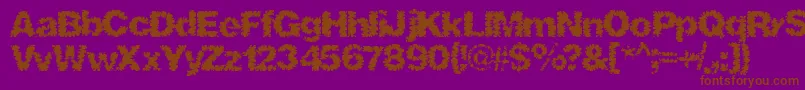 Fonte Shredhard – fontes marrons em um fundo roxo