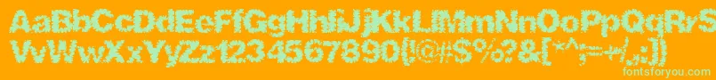 Shredhard Font – Green Fonts on Orange Background