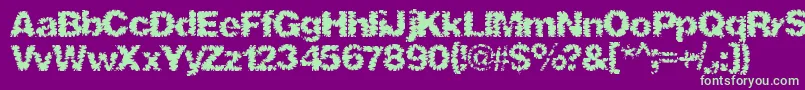 Czcionka Shredhard – zielone czcionki na fioletowym tle