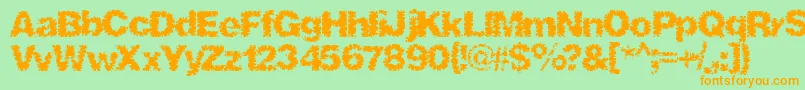 Shredhard Font – Orange Fonts on Green Background