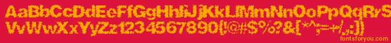 Shredhard Font – Orange Fonts on Red Background