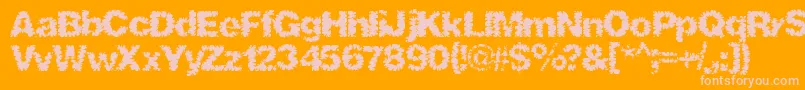 フォントShredhard – オレンジの背景にピンクのフォント