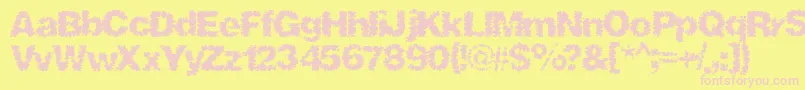 Shredhard Font – Pink Fonts on Yellow Background