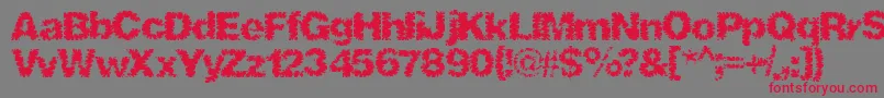 Shredhard Font – Red Fonts on Gray Background