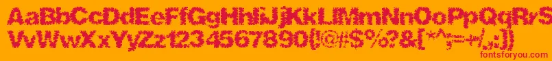Shredhard Font – Red Fonts on Orange Background