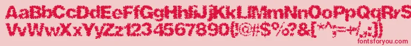 Shredhard Font – Red Fonts on Pink Background