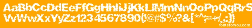 Fonte Shredhard – fontes brancas em um fundo laranja