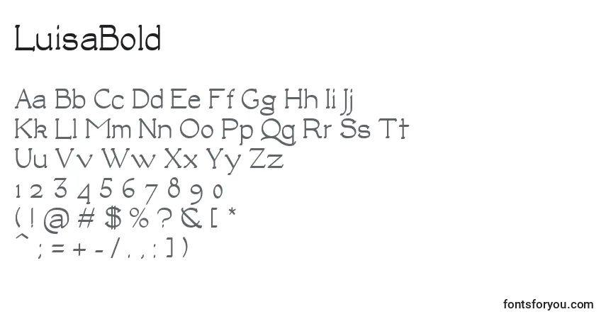 LuisaBold font – alphabet, numbers, special characters