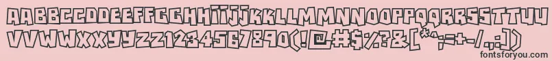 Fonte Rockbiteroutlines – fontes pretas em um fundo rosa