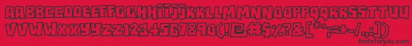 Шрифт Rockbiteroutlines – чёрные шрифты на красном фоне
