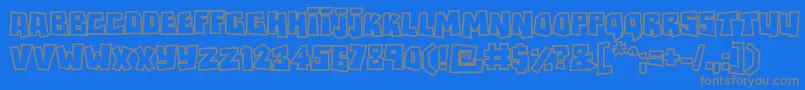 Rockbiteroutlines Font – Gray Fonts on Blue Background